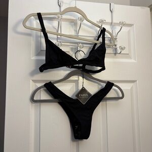 Zaful Elegant Black Bikini Set